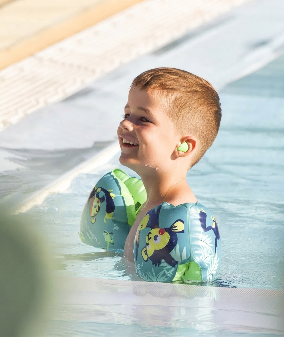 enfant piscine camping